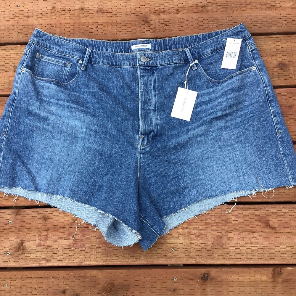 Good American cutoff shorts